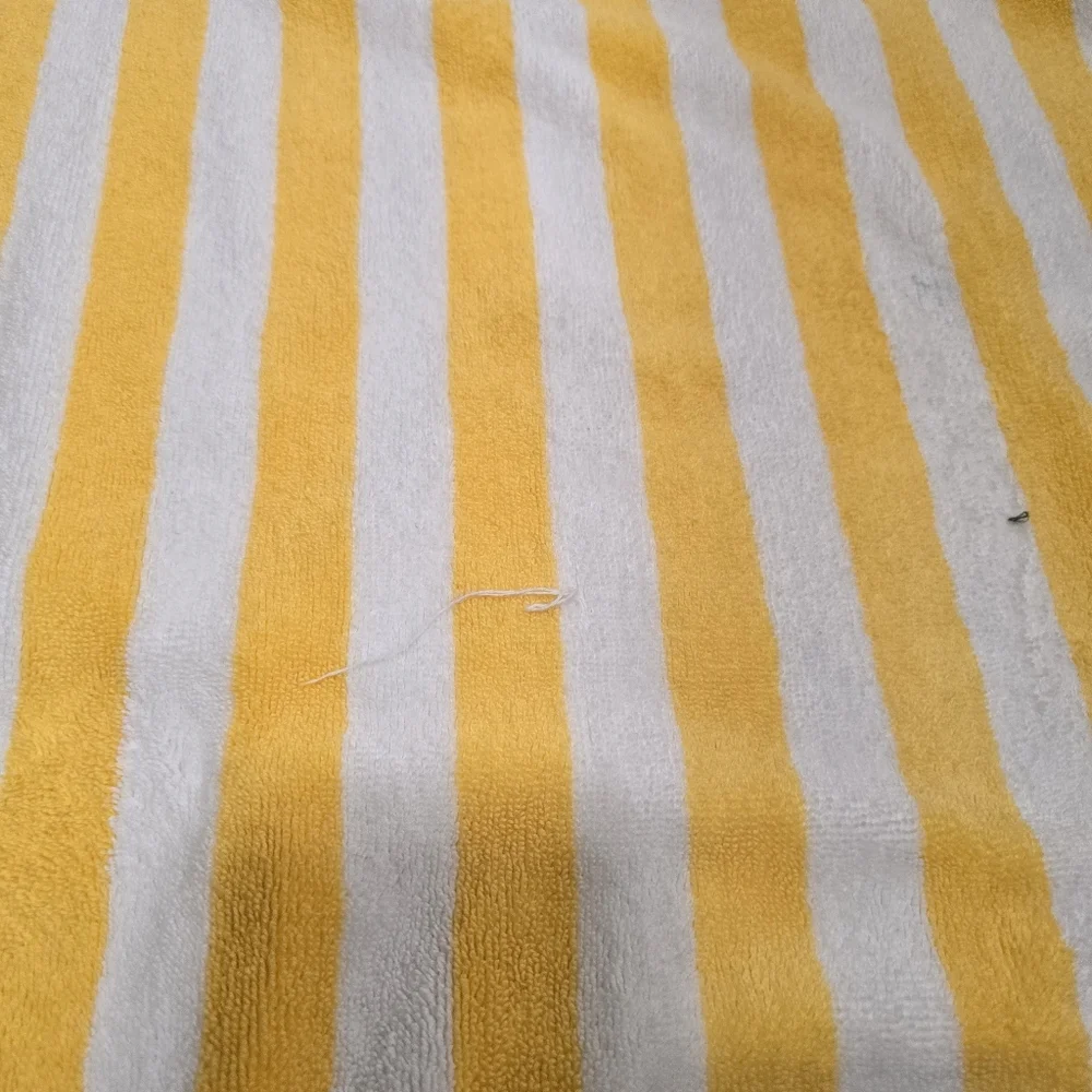 Vintage 80's Giorgio Beverly Hills Yellow Striped Beach Towel
